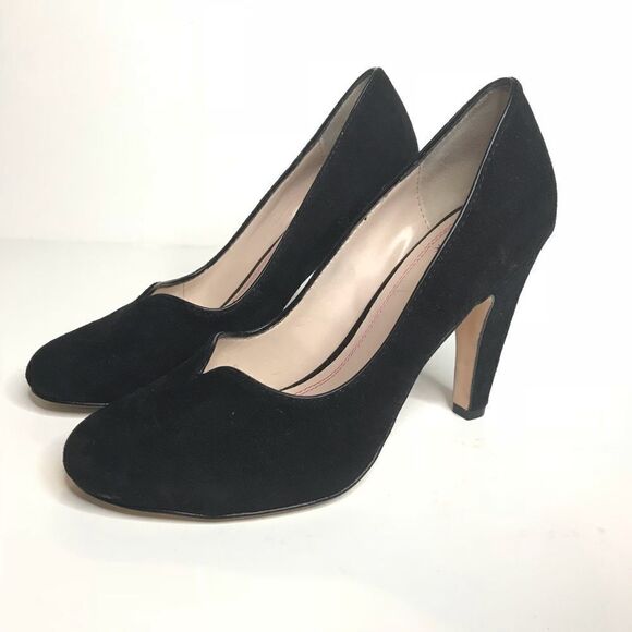 Plenty Sz 37.5 Black Leather Heels - Picture 1 of 8